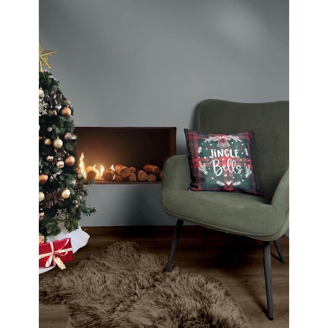 Sierkussen Jingle Bells | 45 x 45 cm | Katoen/Linnen