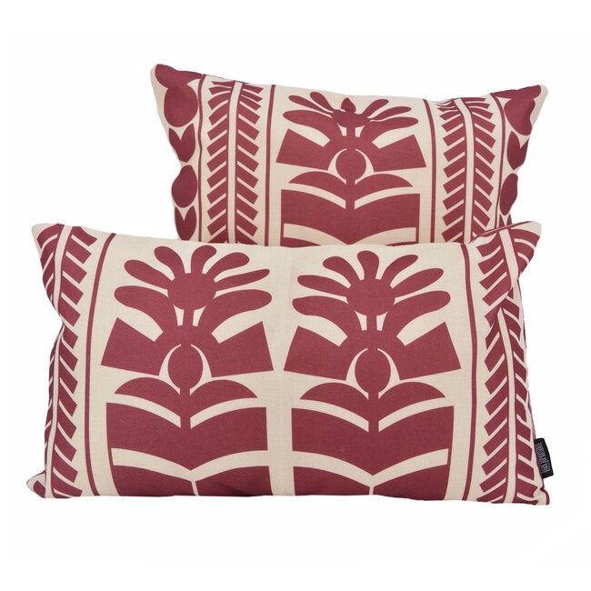 Tova Weinrot Kissenbezug | 45x45 cm | Baumwolle/Leinen