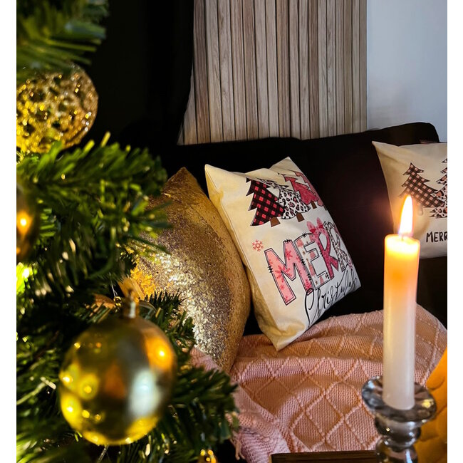 Sierkussen Shiny Glitter Gold | 45 x 45 cm | Polyester