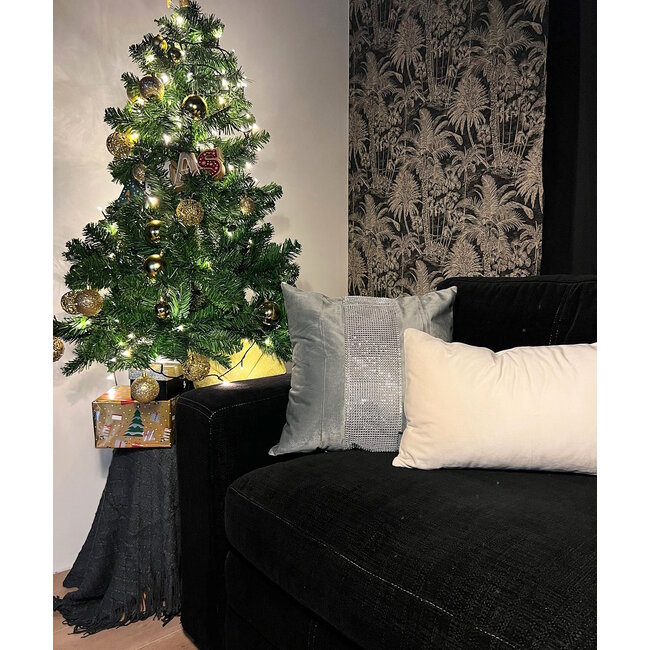 Bliss Diamond - Grijs | 45 x 45 cm | Kussenhoes | Velvet/Polyester