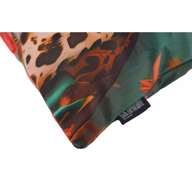 Flower Leopard #1 | 45 x 45 cm | Kussenhoes | Katoen/Polyester