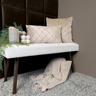 Sierkussen Velvet Cross Beige | 30 x 50 cm | Velvet/Polyester