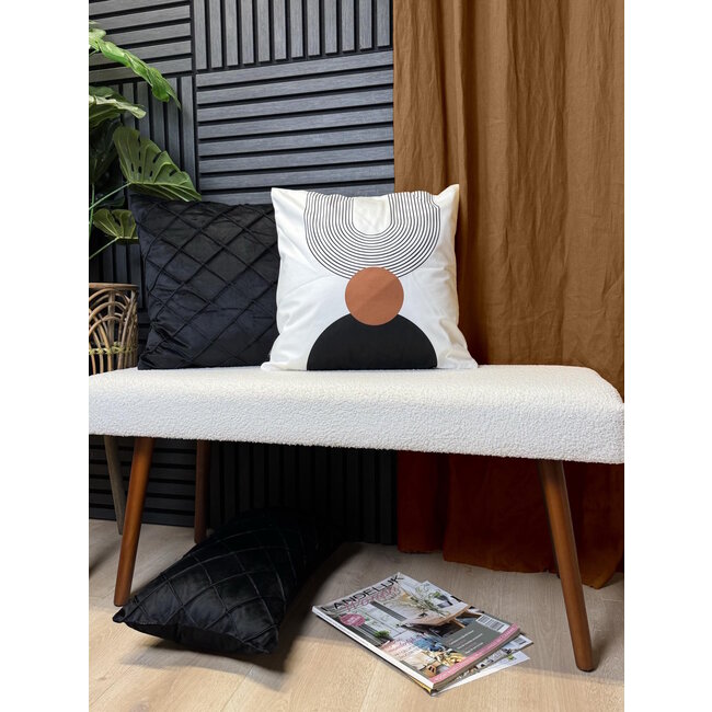 Sierkussen Velvet Cross Zwart | 45 x 45 cm | Velvet/Polyester