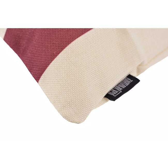 Ela Stripe Wijnrood Kussenhoes | 45x45 cm | Katoen/Linnen