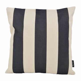 Gek op kussens! Ela Stripe Schwarz Kissenbezug | 45x45 cm | Baumwolle/Leinen