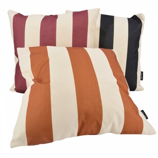 Ela Stripe Zwart Kussenhoes | 45x45 cm | Katoen/Linnen