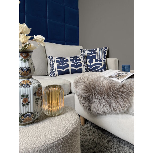 Tova Blau Kissenbezug | 45x45 cm | Baumwolle/Leinen