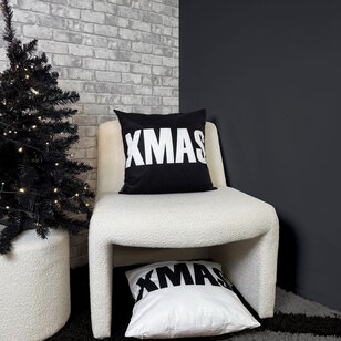 XMAS Black Kussenhoes | 45x45 cm | Katoen/Polyester