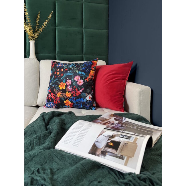 Velvet Rood Kussenhoes | 45x45 cm | Polyester