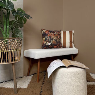 Ela Stripe Cognac Kussenhoes | 45x45 cm | Katoen/Linnen