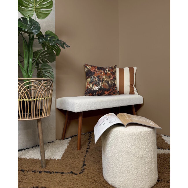 Ela Stripe Cognac | 45 x 45 cm | Kussenhoes | Katoen/Linnen