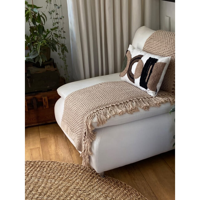 Embroidery Boho Brown Kussenhoes | 30x50 cm | Katoen