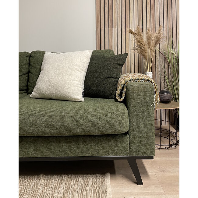 Velvet Bouclé Groen/Zwart Kussenhoes | 45x45 cm | Polyester