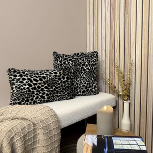 Sierkussen Hairy Leopard Cream | 30 x 50 cm | Polyester