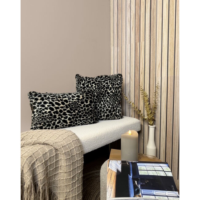 Sierkussen Hairy Leopard Cream | 45 x 45 cm | Polyester