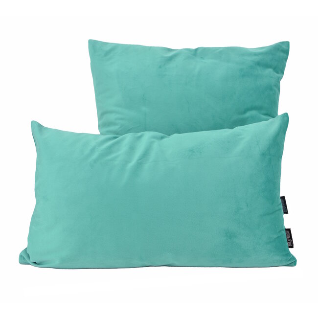 Velvet Aqua Blau Kissenbezug | 30x50 cm | Polyester