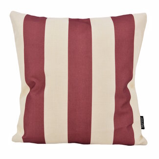 Gek op kussens! Sierkussen Ela Stripe Wijnrood | 45 x 45 cm | Katoen/Linnen
