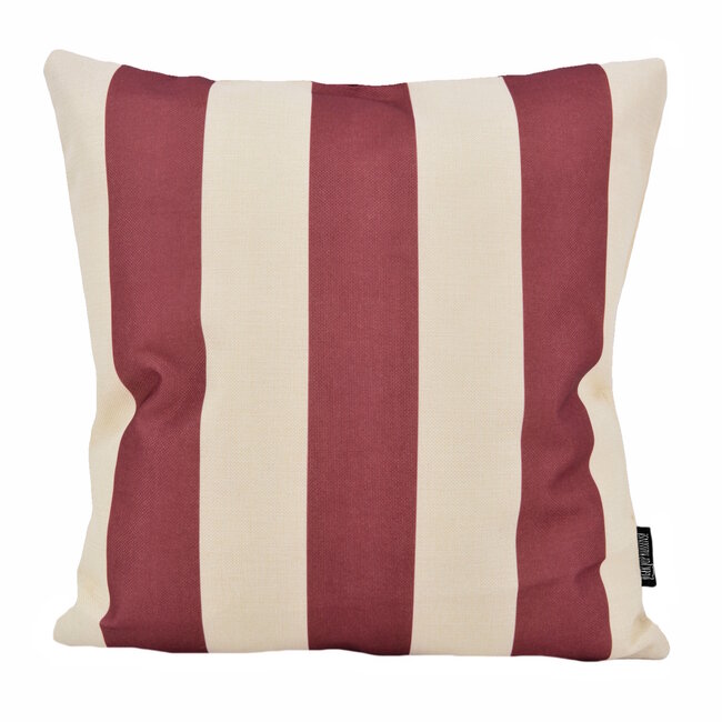 Sierkussen Ela Stripe Wijnrood | 45 x 45 cm | Katoen/Linnen