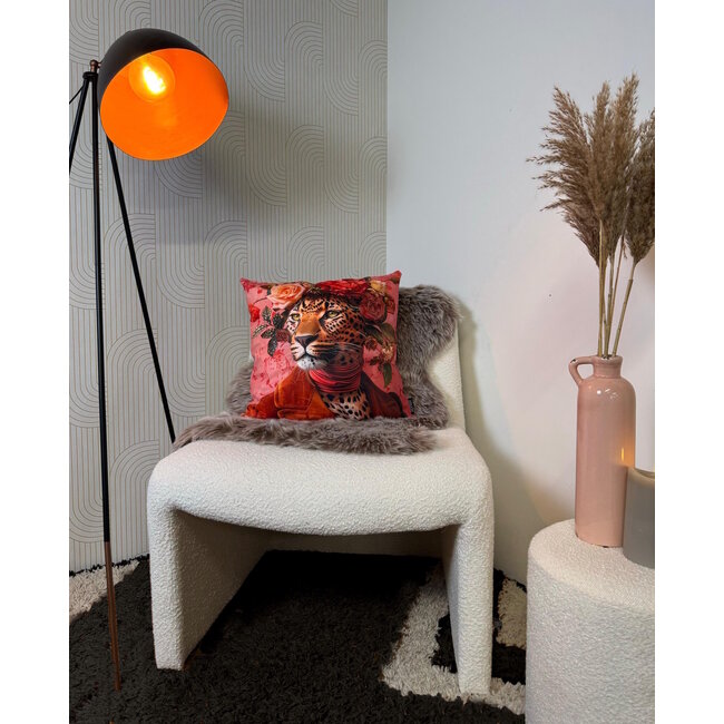 Sierkussen Flower Leopard #2 | 45 x 45 cm | Katoen/Polyester