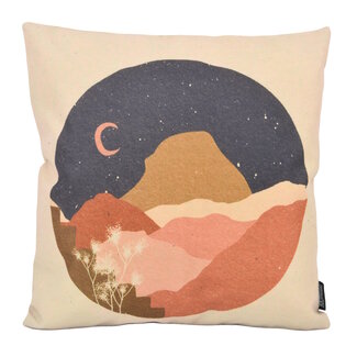 Gek op kussens! Mountain Circle Kissenbezug | 45x45 cm | Baumwolle/Leinen
