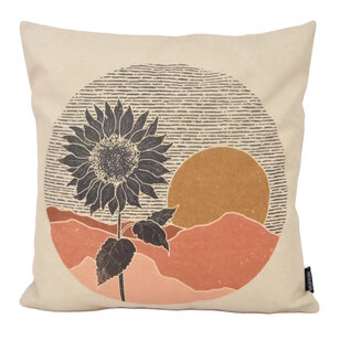 Sunflower Circle Kussenhoes | 45x45 cm | Katoen/Linnen