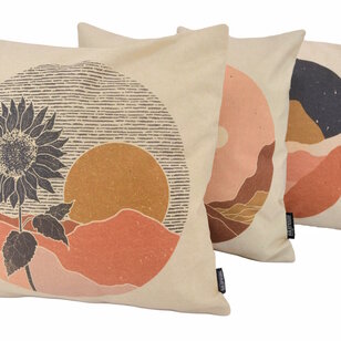 Sunflower Circle Kussenhoes | 45x45 cm | Katoen/Linnen