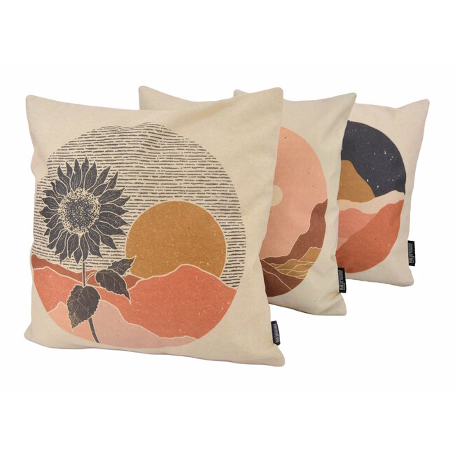 Sierkussen Sunflower Circle | 45 x 45 cm | Katoen/Linnen