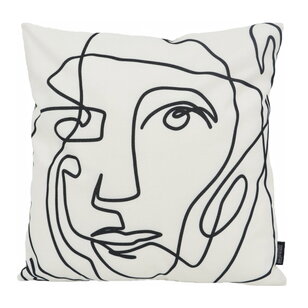 Abstract Face White - Outdoor Kissenbezug | 45x45 cm | Baumwolle