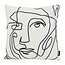 Gek op kussens! Abstract Face White - Outdoor Kussenhoes | 45x45 cm | Katoen