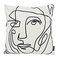 Abstract Face White - Outdoor Kussenhoes | 45x45 cm | Katoen