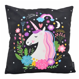 Gek op kussens! Unicorn / Eenhoorn #1 | 45 x 45 cm | Kussenhoes | Katoen/Polyester