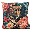 Sierkussen Flower Leopard #3 | 45 x 45 cm | Katoen/Polyester