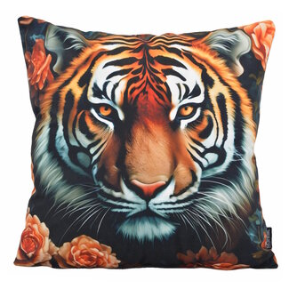 Gek op kussens! Flower Lion Kissenbezug | 45x45 cm | Baumwolle/Polyester