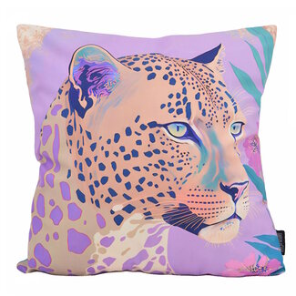 Gek op kussens! Lila Luipaard Kussenhoes | 45x45 cm | Katoen/Polyester