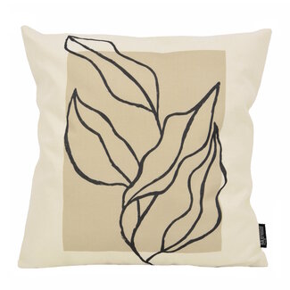 Gek op kussens! Japandi Leaves Kussenhoes | 45x45 cm | Katoen/Linnen