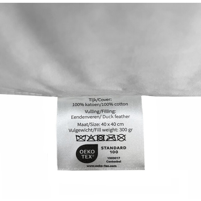 Binnenkussen | 40 x 40 cm | 300 gram | Veren / Dons