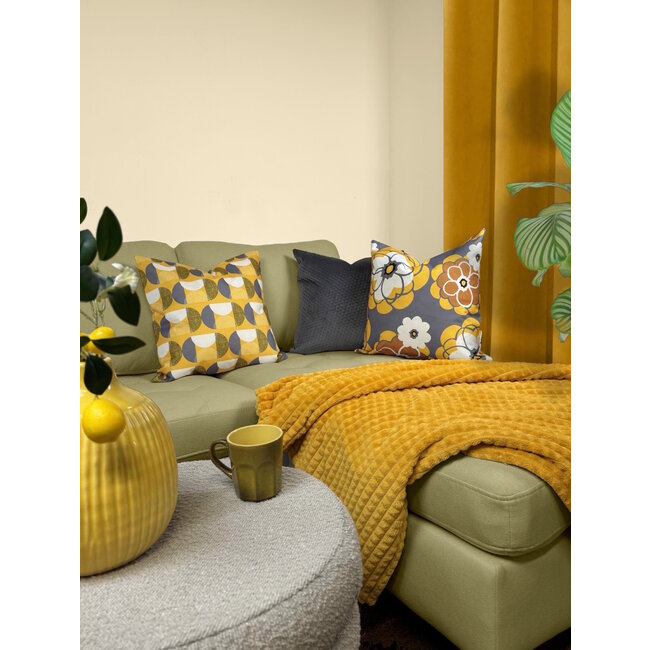 Sierkussen Silver Grey Button Velvet | 45 x 45 cm | Velvet/Polyester