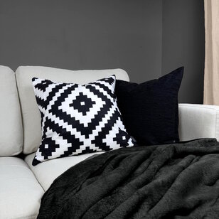 Soft Graphic Black Kussenhoes | 45x45 cm | Katoen