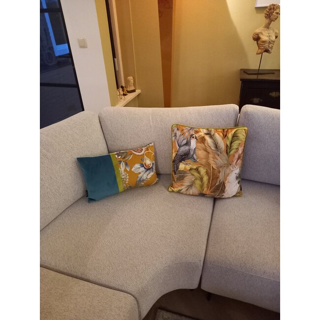 Velvet Noura Groen Kussenhoes | 45x45 cm | Velvet/Polyester