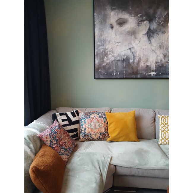 Sierkussen Velvet Donkergeel | 45 x 45 cm | Velvet/Polyester