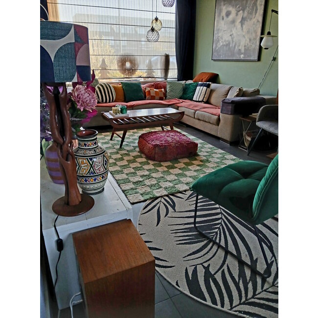 Rosie Rib Groen Kussenhoes | 45x45 cm | Polyester