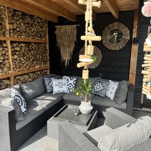 Ibiza Black - Outdoor Kussenhoes | 45x45 cm | Polyester
