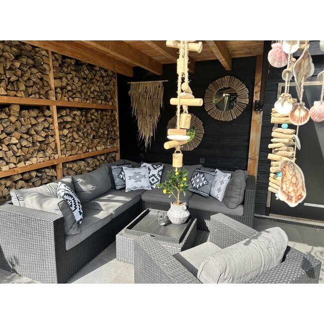 Ibiza Black - Outdoor | 45 x 45 cm | Kussenhoes | Polyester