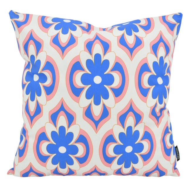 Pink Blue Bloom | 45 x 45 cm | Kussenhoes | Katoen/Polyester