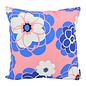 Pink Blue Flower Kussenhoes | 45x45 cm | Katoen/Polyester