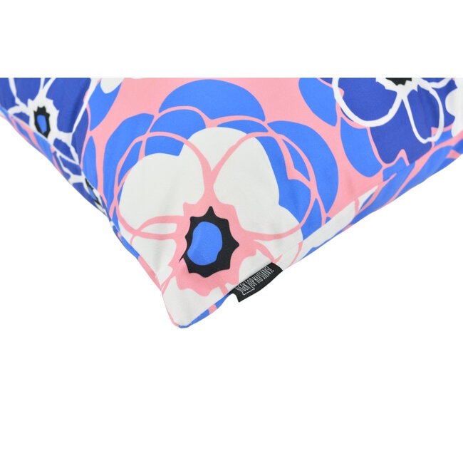 Pink Blue Flower Kissenbezug | 45x45 cm | Baumwolle/Polyester