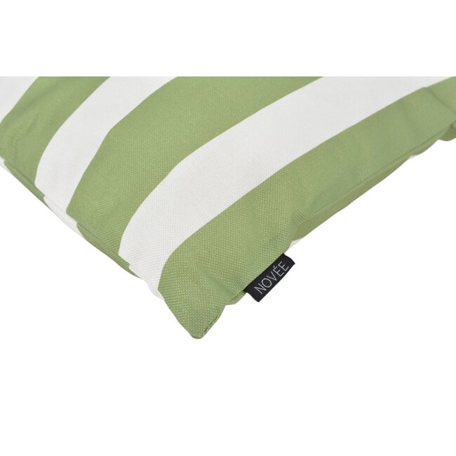 Streifen - Outdoor Grün Kissenbezug | 45x45 cm | Baumwolle/Polyester