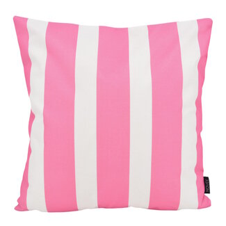 NOVÉE Streifen - Outdoor Rosa Kissenbezug | 45x45 cm | Baumwolle/Polyester