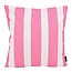Streep Roze - Outdoor Kussenhoes | 45x45 cm | Katoen/Polyester