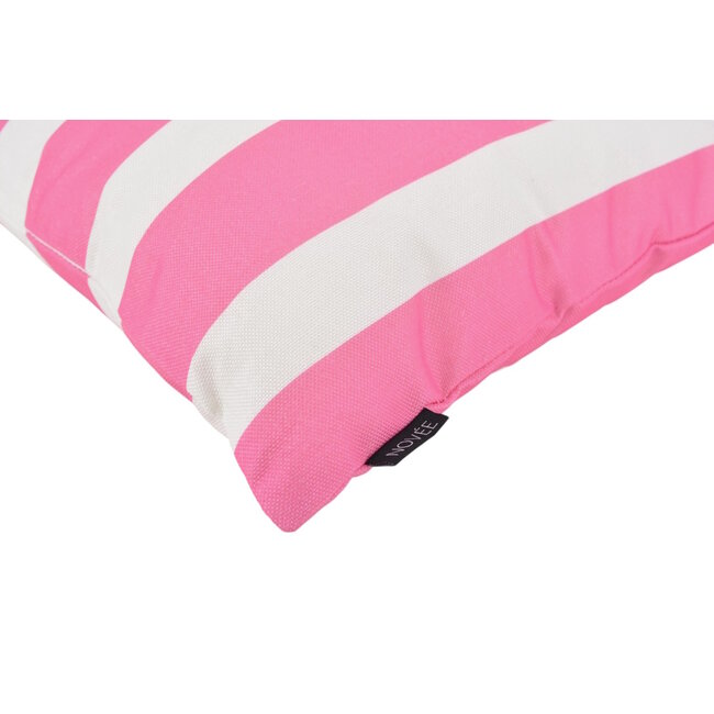 Streifen - Outdoor Rosa Kissenbezug | 45x45 cm | Baumwolle/Polyester
